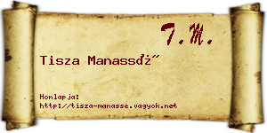 Tisza Manassé névjegykártya